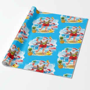 Tropical Santa Cruise Rubber Duck Geschenkpapier