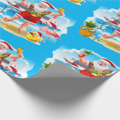 Tropical Santa Cruise Rubber Duck Geschenkpapier (Ecke)
