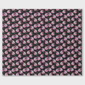 Tropical Santa Flamingo Floß schwarz Geschenkpapier (Flach)