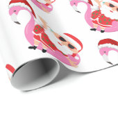 Tropical Santa Flamingo Weihnachten Geschenkpapier (Rolleneckpunkt)