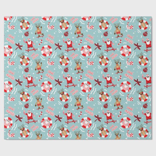 Tropical Santa Geschenkpapier (Flach)