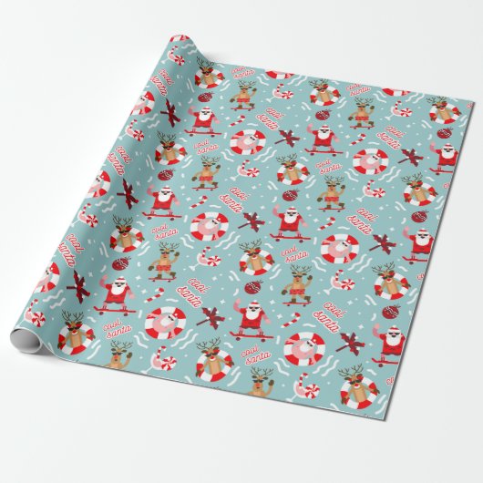 Tropical Santa Geschenkpapier (Ungerollt)