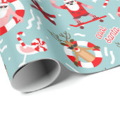 Tropical Santa Geschenkpapier (Rolleneckpunkt)