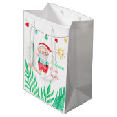 Tropical Santa Gift Bag Mittlere Geschenktüte (Rückseite Schrägansicht)