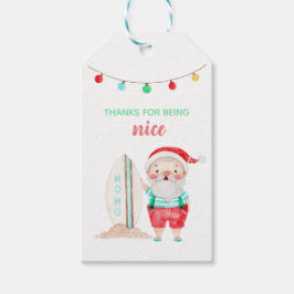 Tropical Santa Gift Tag Geschenkanhänger