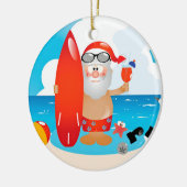 Tropical Santa Keramik Ornament (Links)