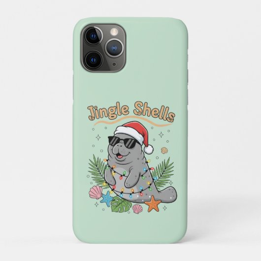 Tropical Santa Manatee Weihnachten Jingle Shells Case-Mate iPhone Hülle (Rückseite)