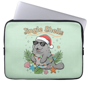Tropical Santa Manatee Weihnachten Jingle Shells Laptopschutzhülle