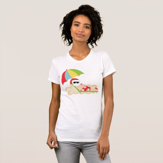 Tropical Santa on Beach T-Shirt (Vorne ganz)