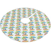 Tropical Santa Polyester Weihnachtsbaumdecke (Schrägansicht)