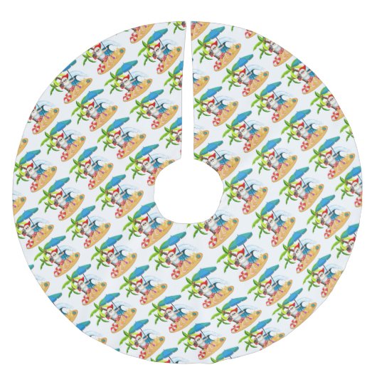 Tropical Santa Polyester Weihnachtsbaumdecke (Vorderseite)