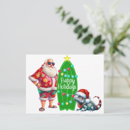 Tropical Santa Postkarte (Stehend Vorderseite)