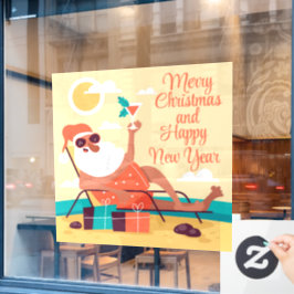 Tropical Santa Window Cloning Fensteraufkleber