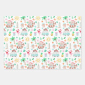 Tropical Santa Wrapping Paper Sheets Geschenkpapier Set (Vorderseite)
