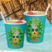 Tropical Sassy Singing Lady Pineapple Runder Pappuntersetzer