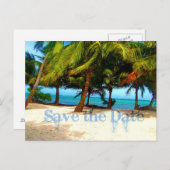 Tropical Save the Date Ankündigungspostkarte (Vorne/Hinten)