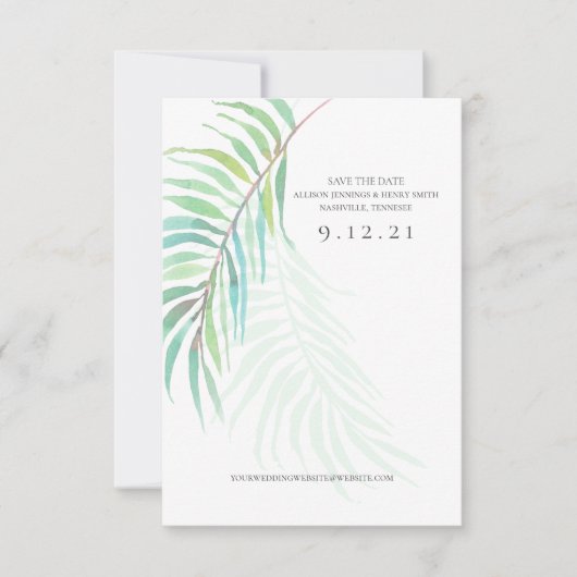 Tropical Save the Date Beach Wedding Foto Card (Vorderseite)