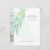 Tropical Save the Date Beach Wedding Foto Card (Vorne/Hinten)