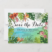 Tropical Save the Date Card Watercolor Hibiscus  (Vorderseite)