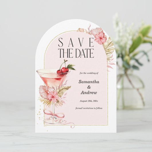 Tropical Save the Date Cards Wasserfarbe Einladung (Stehend Vorderseite)