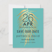 Tropical Save the Date Caribbean Blue (Vorderseite)