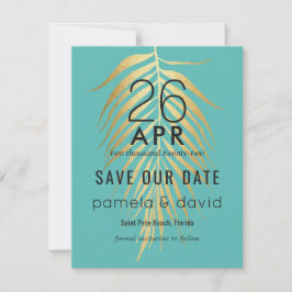 Tropical Save the Date Caribbean Blue