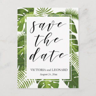 Tropical Save the Date   Hochzeitskarte Ankündigungspostkarte