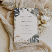 Tropical Save the Date Monstera Leaf Einladung