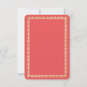 Tropical Scallop Border Pink QR Wedding RSVP Karte (Rückseite)