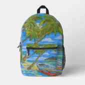 Tropical scene backpack bedruckter rucksack (Vorderseite)