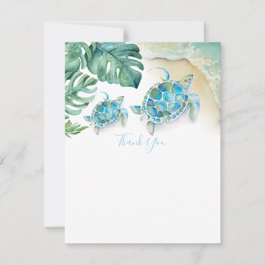 Tropical Sea Turtle Baby Dusche Vielen Dank (Vorderseite)