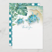 Tropical Sea Turtle Baby Dusche Vielen Dank Einladung (Vorne/Hinten)
