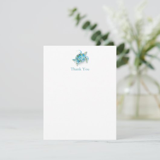 Tropical Sea Turtle Baby Dusche Vielen Dank Karten (Stehend Vorderseite)