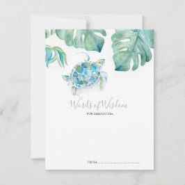 Tropical Sea Turtle Baby Shower Advisor Cards