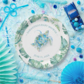 Tropical Sea Turtle Baby Shower Paper Plate Pappteller (Party)