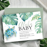 Tropical Sea Turtle Monstera Blätter Baby Show