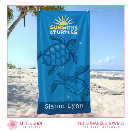 Tropical Sea Turtles Personalized Strandtuch