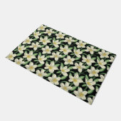 Tropical seamless pattern white flowers green leaf fußmatte (Schrägansicht)