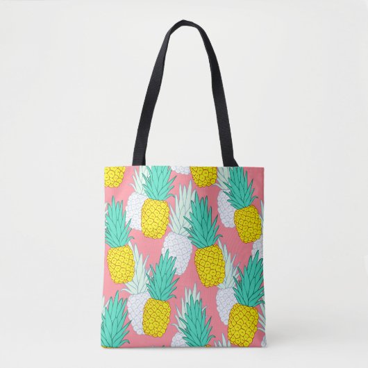 Tropical seamless pattern with exotic pineapples.  tasche (Vorderseite)
