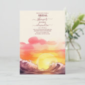 Tropical Seascape Beach Cruise Brautparty Einladung (Stehend Vorderseite)