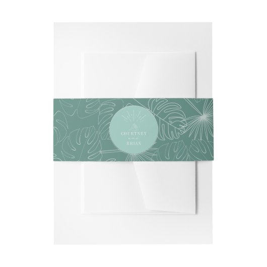 Tropical Seashell Aqua Beach Wedding Einladungsbanderole (Vorderseite Beispiel)