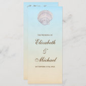 Tropical Seashell Beach Wedding Program Programm (Vorne/Hinten)