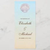 Tropical Seashell Beach Wedding Program Programm (Vorderseite)