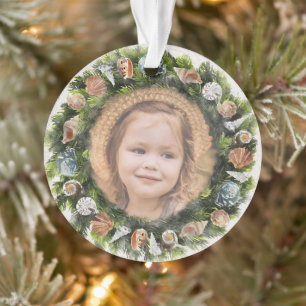 Tropical Seashells 2 Custom Foto Weihnachtsbrand Ornament