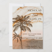 Tropical Seaside Chic Wedding  Einladung (Vorderseite)