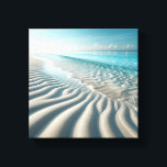 Tropical Serene Beach Landscape - Wavy Sand Ripple Leinwanddruck<br><div class="desc">A breathtaking and peaceful digital landscape featuring perfectly symmetrical sand ripples meeting calm,  translucent turquoise waves. The bright,  airy atmosphere and soft coastal colors evoke a sense of ultimate relaxation and tropical luxury. Perfect for coastal homes,  spa environments,  or as a refreshing focal point in any modern living space.</div>