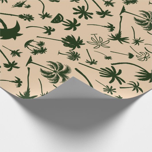 Tropical Serenity Palm Tree Blätter Geschenkpapier (Ecke)
