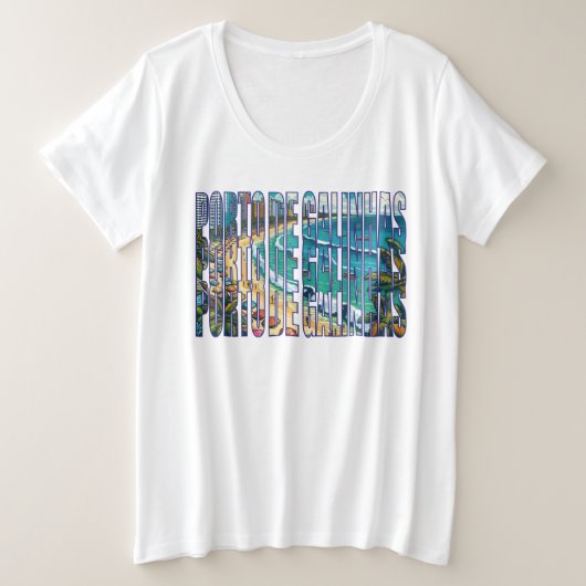 Tropical Serenity Porto de Galinhas Souvenir Große Größe T-Shirt (Design vorne)