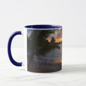Tropical Seychelles Island Palm Tree Beach Sonnenu Tasse (Links)