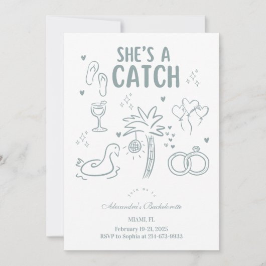 Tropical Sha Catch Celebration Einladung (Vorderseite)